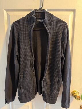 Kenneth Cole New York Men's Navy Textured Full-Zip Cardigan